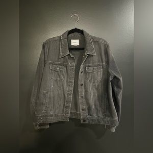 Old Navy Black Distressed Denim Jacket XL